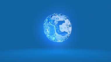 蓝色光效水流logo视频ae模板视频的预览图