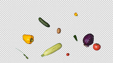 各种蔬菜抛起装饰元素透明通道视频的预览图
