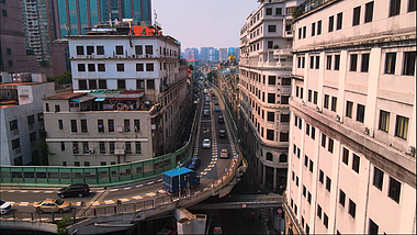4k广州越秀区经典路段人民立交车流马路实拍视频视频的预览图