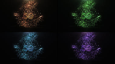 多彩光效科技粒子logo片头视频ae模板视频的预览图