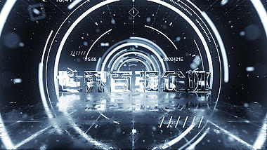 银色科技感HUD隧道穿梭企业文字字幕介绍片头ae模板视频的预览图