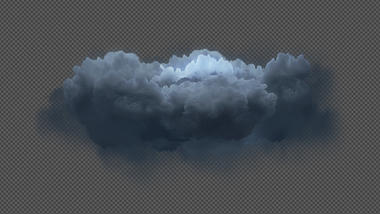 4k乌云闪电无限循环云朵挂件元素带通道视频的预览图