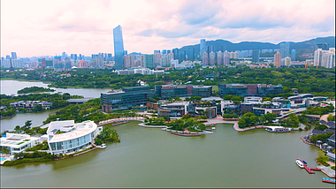 4k深圳欢乐海岸城市建筑环境景色视频航拍视频的预览图