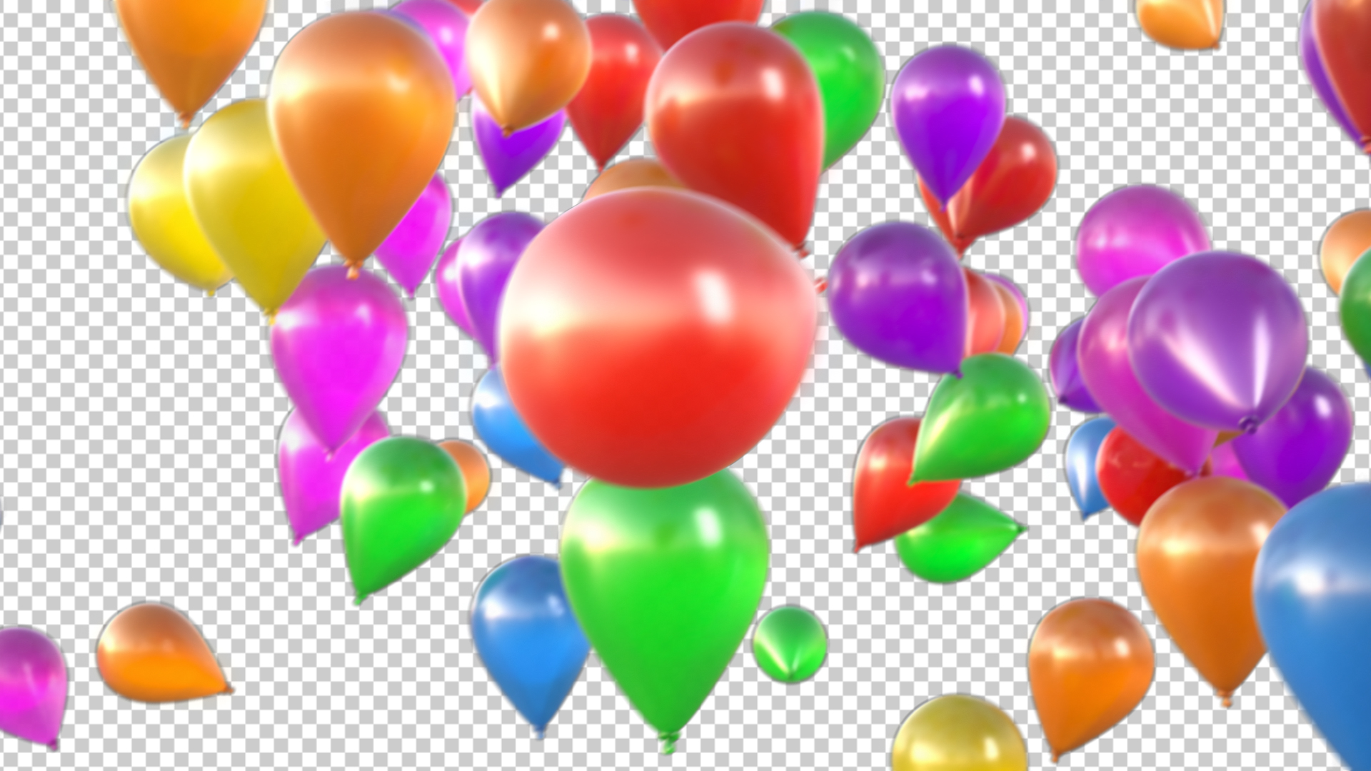 节日彩色气球飘过转场透明通道视频的预览图