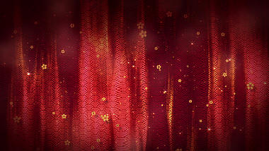 中国风金色梅花花朵飘落红色祥云动态背景幕布视频视频的预览图