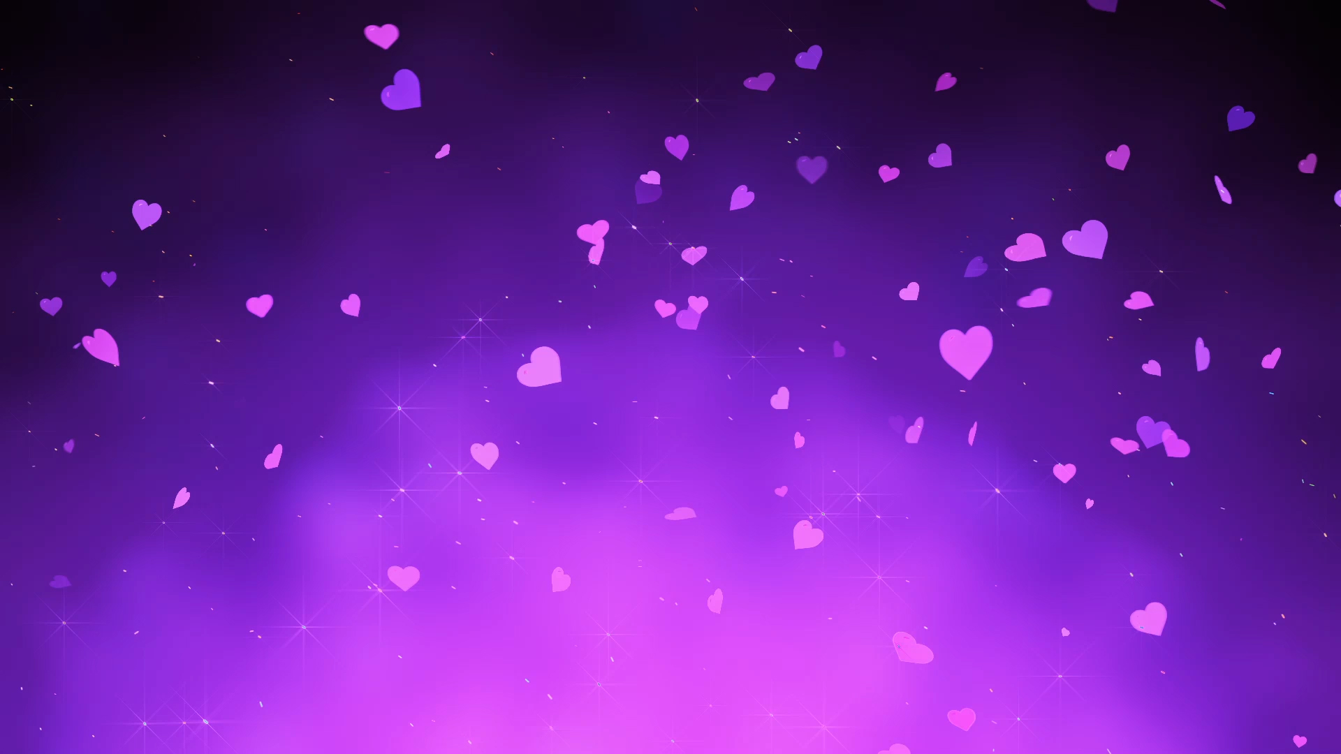 唯美紫色浪漫爱心飘动婚礼背景视频温馨视频的预览图