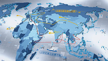简洁公司业务世界地图辐射视频AE模板视频的预览图