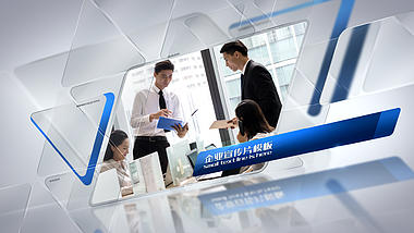 qk透明玻璃质感商务宣传视频AE模板视频的预览图