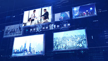 震撼蓝色科技图文宣传介绍视频AE模板视频的预览图