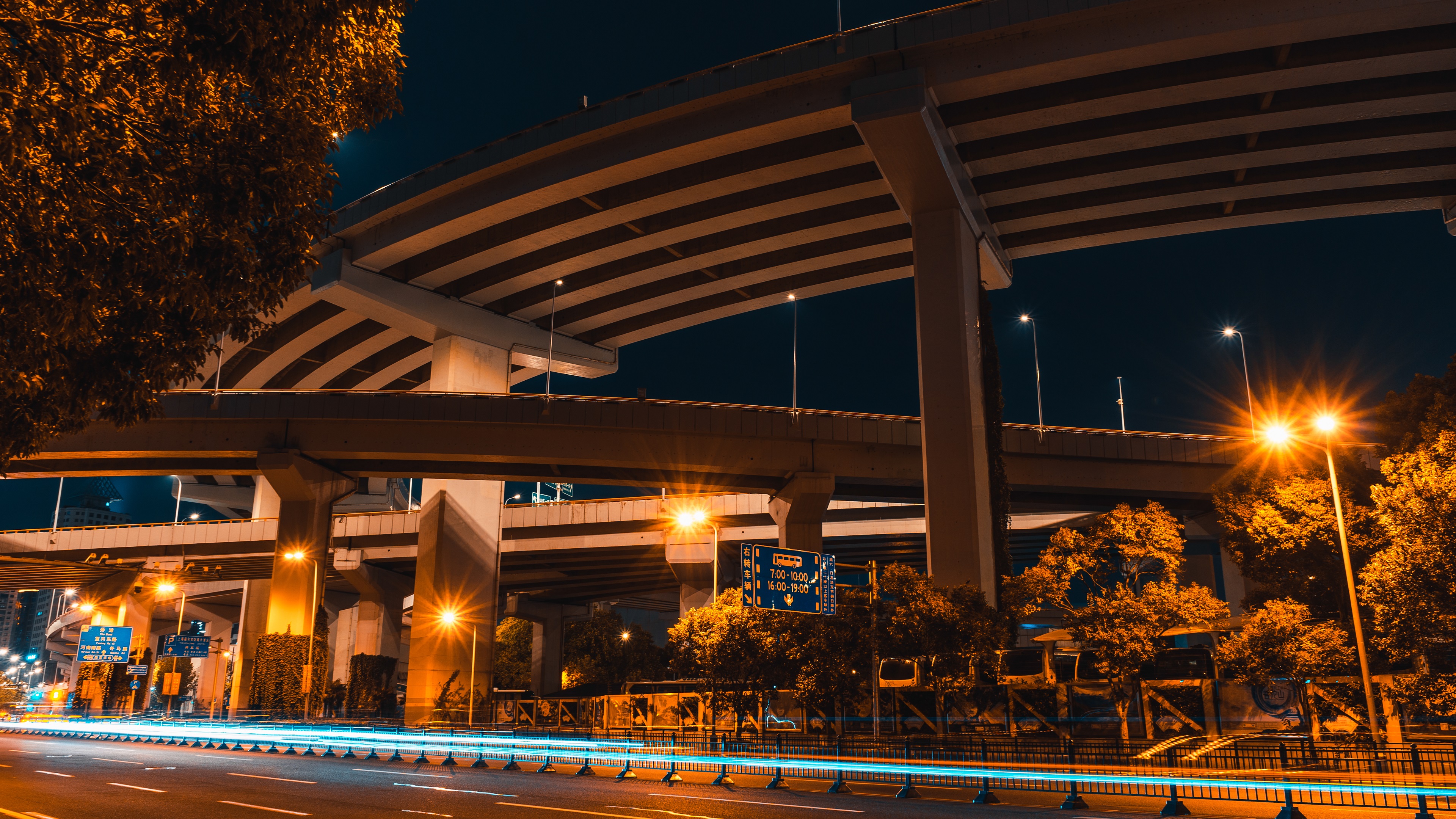 8K延时上海南浦大桥夜景飞速车流视频视频的预览图