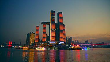 4K实拍重庆朝天门码头的夜景视频素材视频的预览图