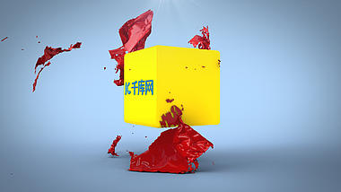 酷炫三维立方撕裂绸布logo视频ae模板视频的预览图
