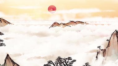 中国风古风水墨山河云朵动态背景视频ae模板视频的预览图