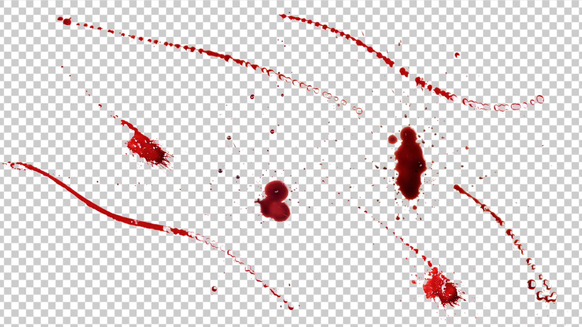 20个鲜血血液滴落特效透明通道视频的预览图