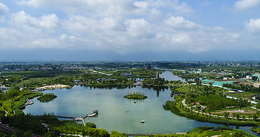4k陕西西安渼陂湖景区延时祖国风光风景视频视频的预览图