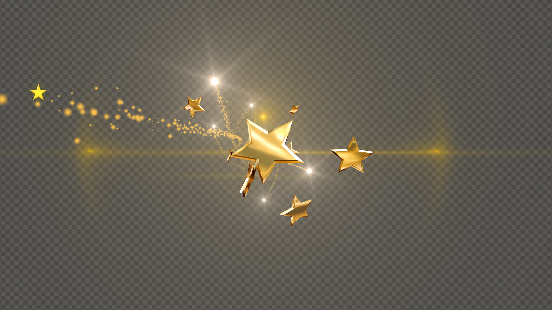 金色五角星粒子转场透明通道视频的预览图