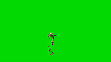 绿色抠像骷髅人耍剑道展示合成素材视频的预览图