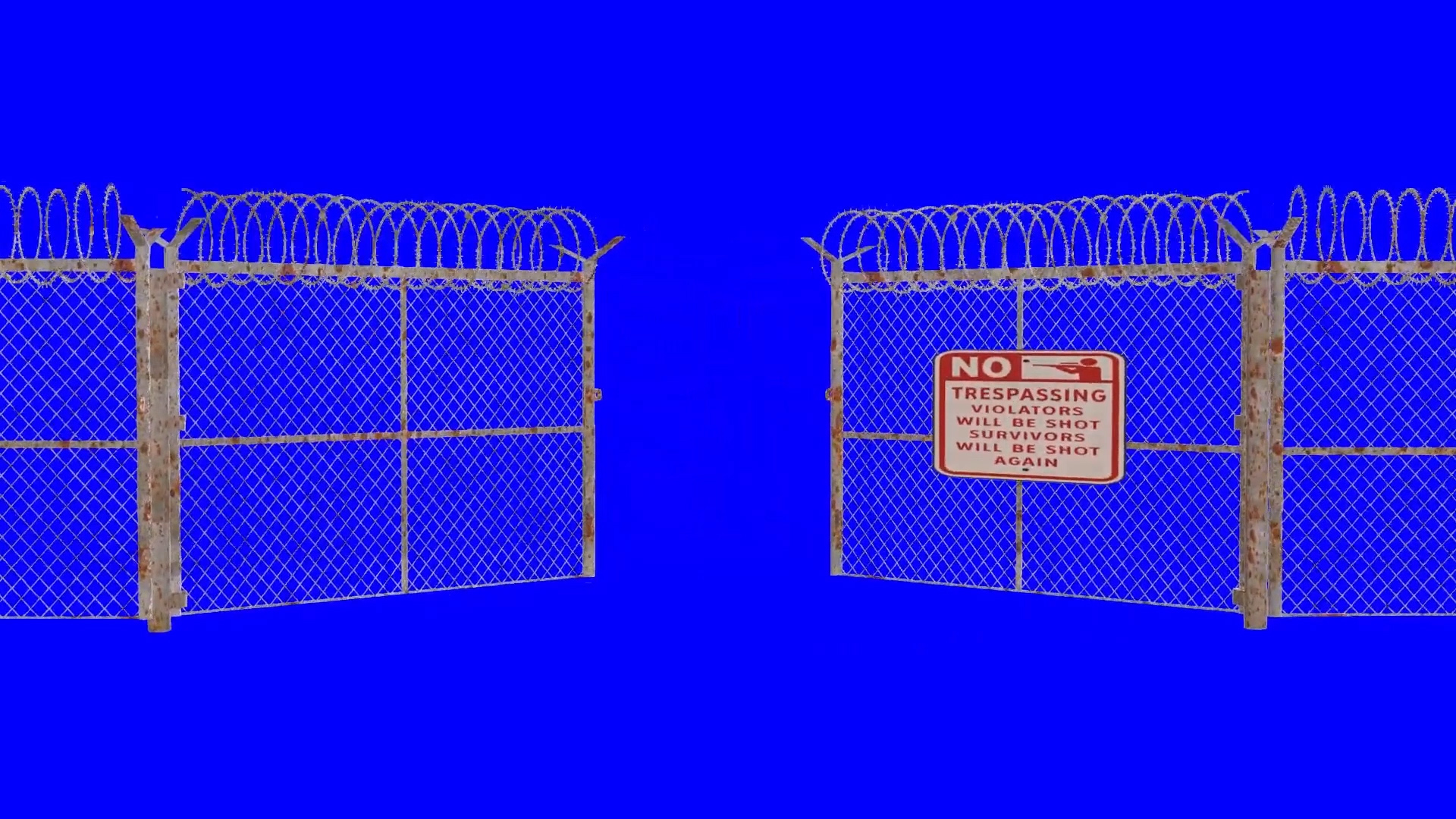抠像铁丝围栏禁止进入合成元素视频的预览图