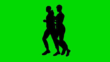 绿色抠像剪影效果人物跑步视频视频的预览图