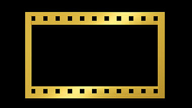 金色胶片带通道边框视频AE模板视频的预览图