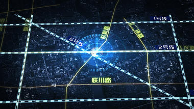 震撼三维上海地图区位展示视频AE模板视频的预览图