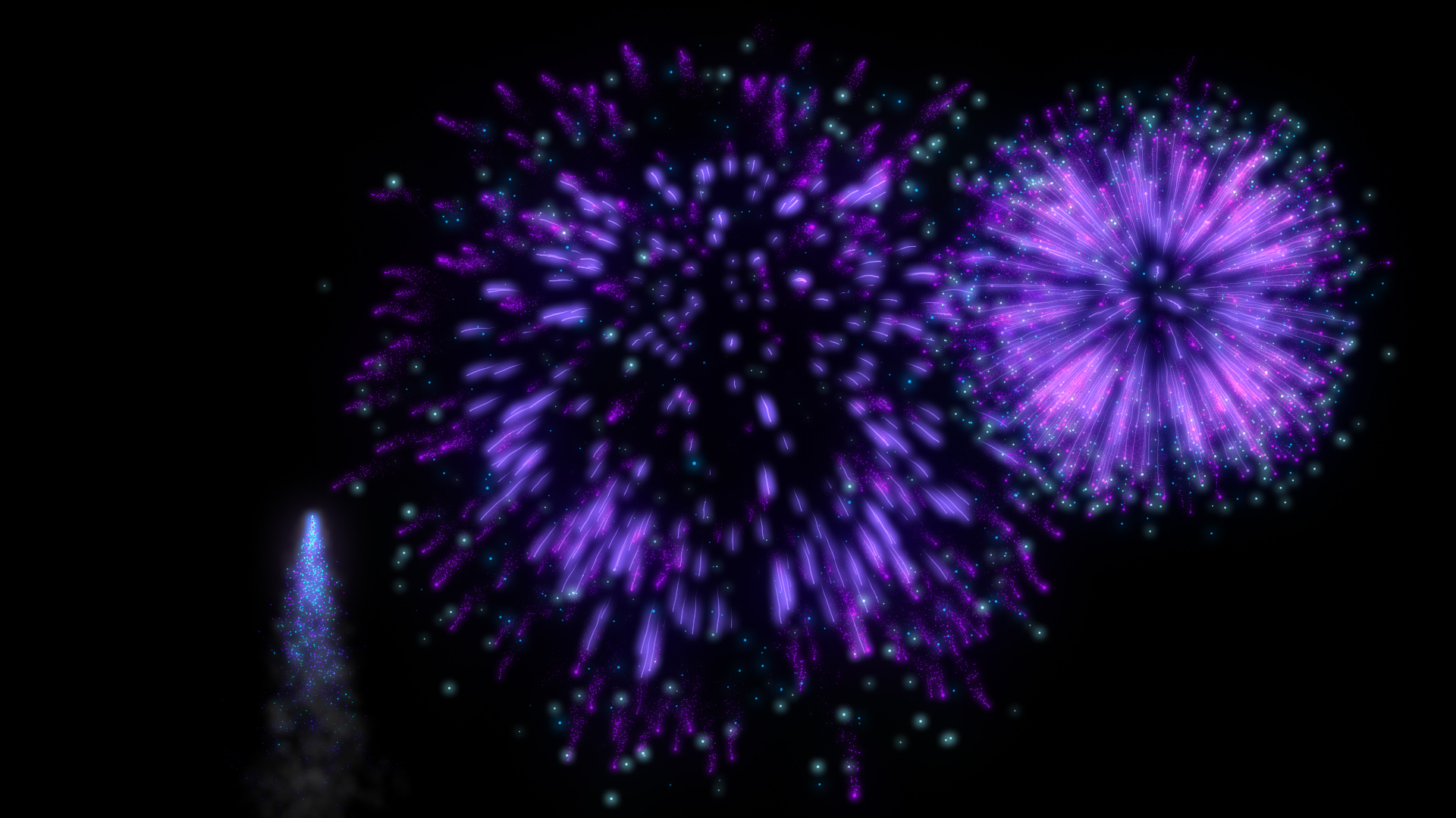 紫色烟花群特效通道视频素材MOV通道视频视频的预览图