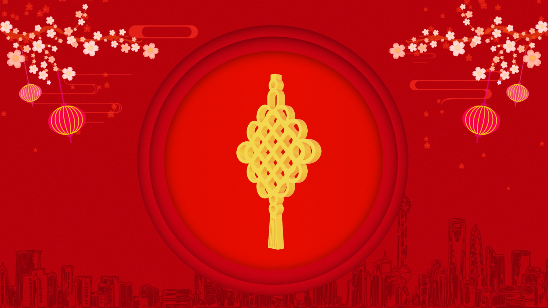喜庆中国风动画标题素材背景视频视频的预览图