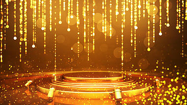 年会颁奖金色粒子光斑颁奖舞台背景视频的预览图