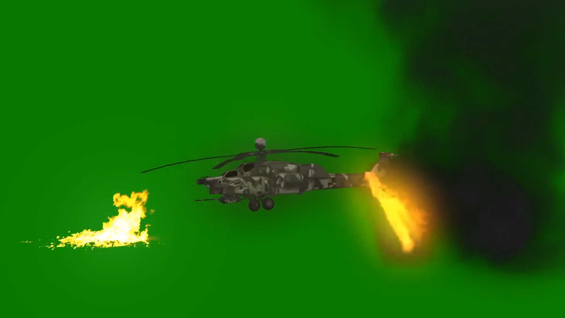 抠像素材战斗机着火射击素材视频的预览图
