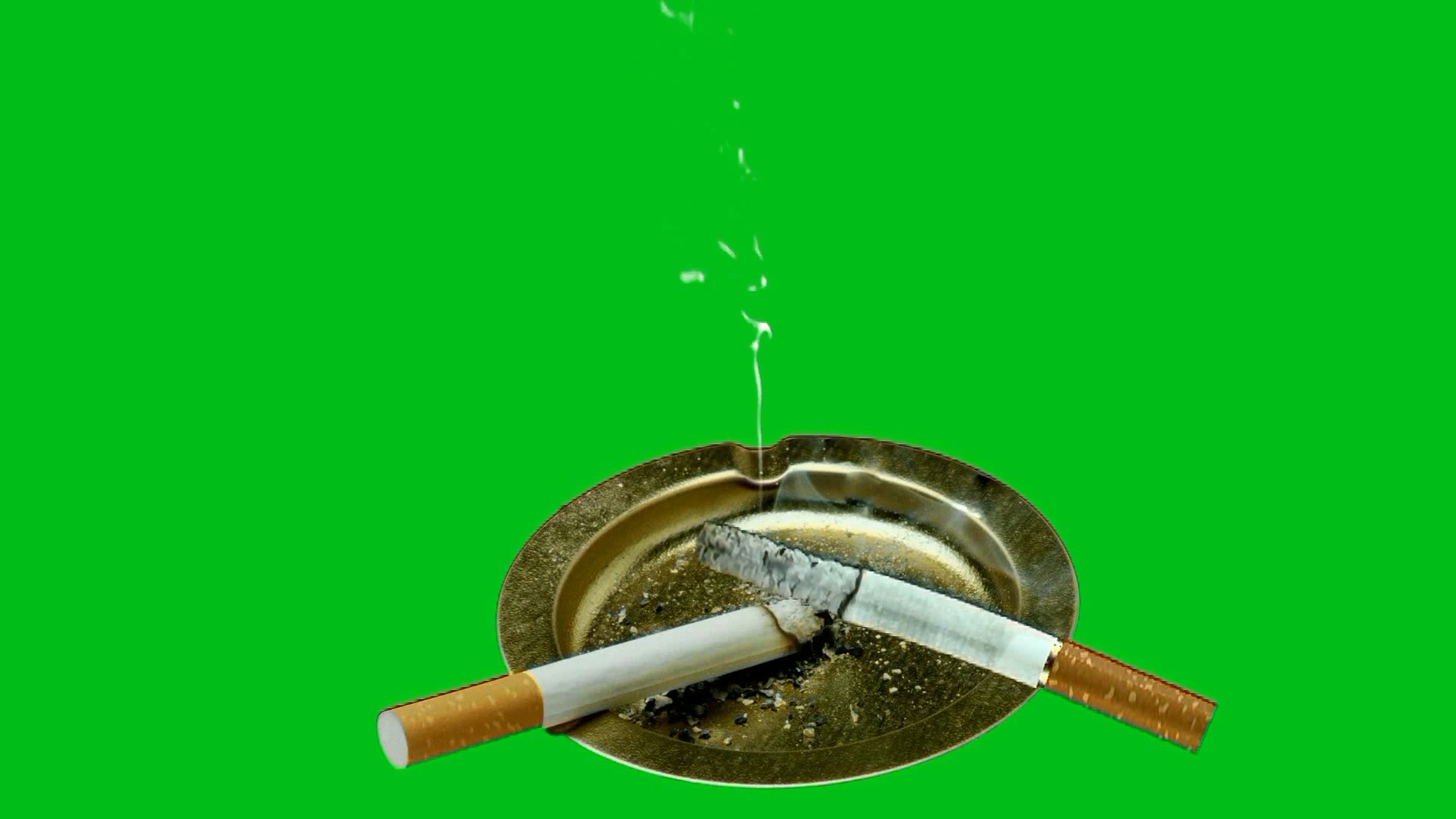 烟头在烟缸里面燃烧殆尽合成素材视频的预览图