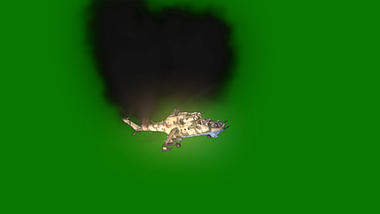 抠像元素战斗机被击中着火视频视频的预览图
