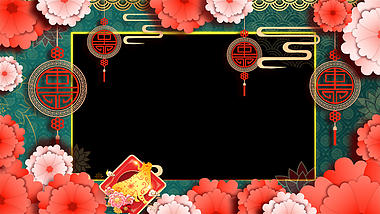 春节新年牛年中国风拜年边框视频ae模板视频的预览图