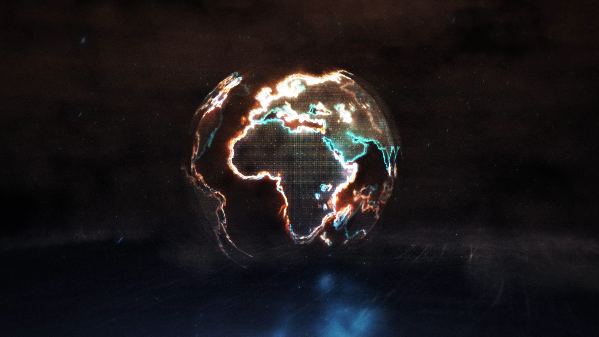 大气旋转地球光效动画标题素材背景视频视频的预览图