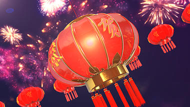 大红灯笼新年春节视频ae模板视频的预览图