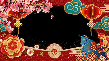 新年新春拜年祝福边框ae模板视频的预览图