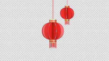 喜庆节日新年红灯笼透明通道视频的预览图