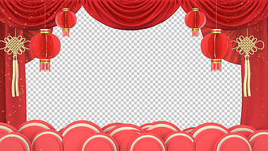 新年喜庆三维红色视频框视频的预览图