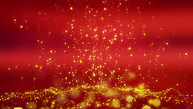 红色背景金色粒子动态舞台视频视频的预览图