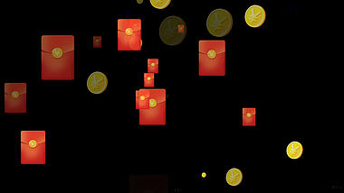 原创红包金币洒落新年素材免抠AE元素挂件视频的预览图