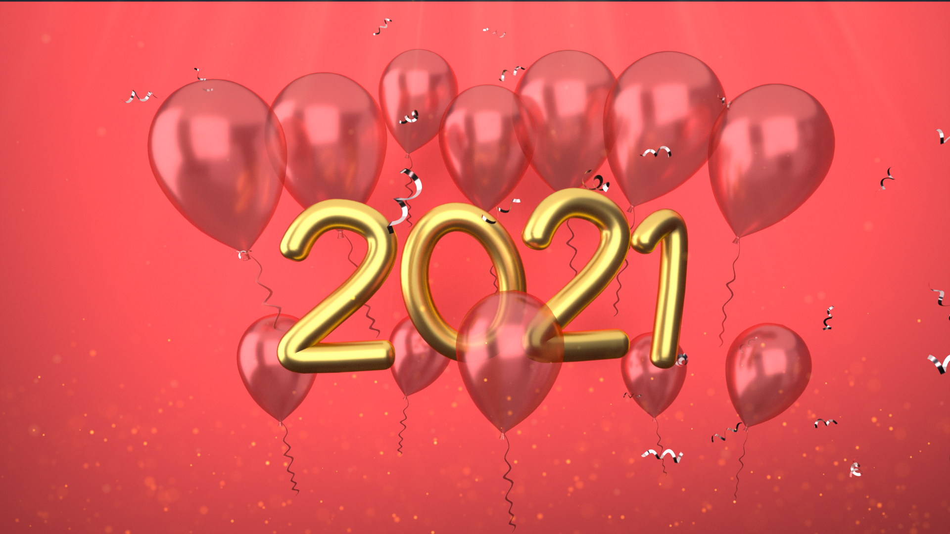 2021新年元旦节日喜庆气球背景元旦快乐视频的预览图