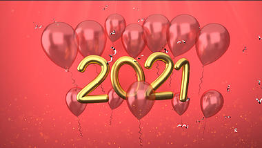 2021新年元旦节日喜庆气球背景元旦快乐视频的预览图