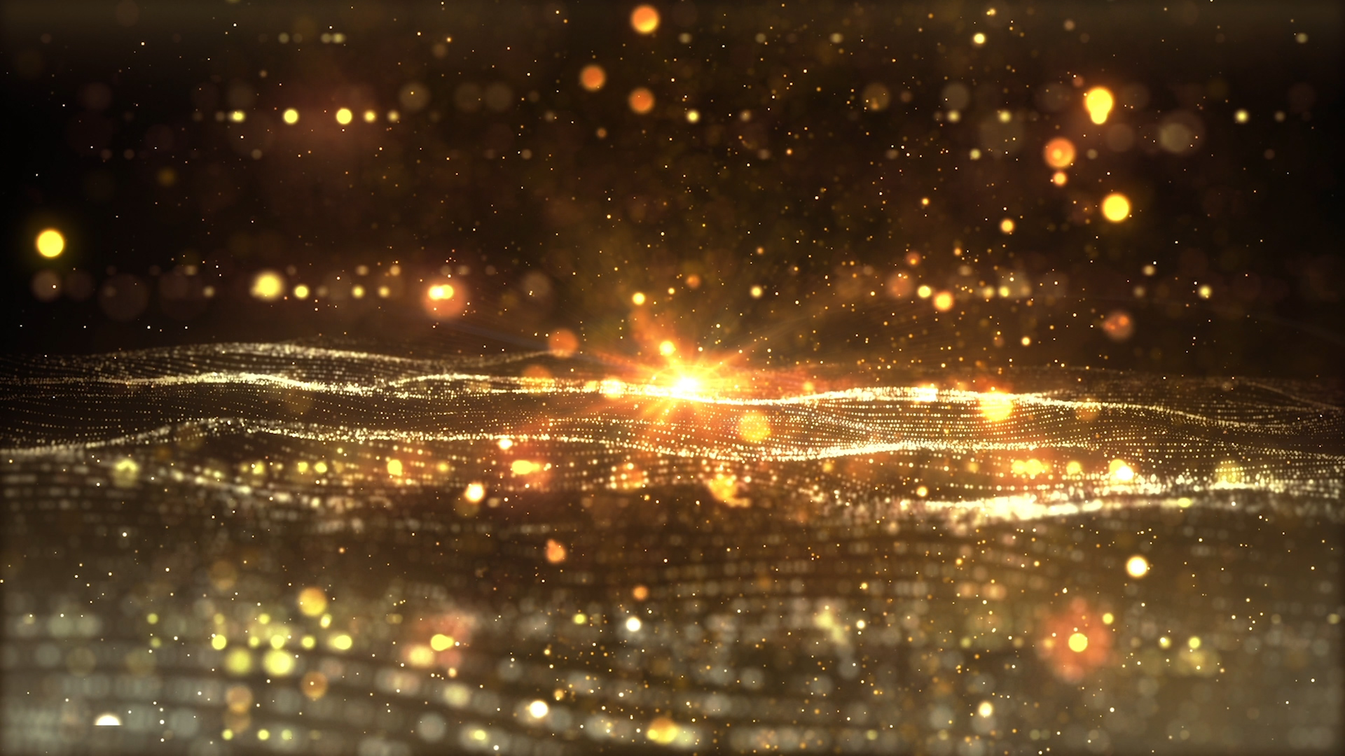 金色粒子闪烁动态背景素材视频的预览图