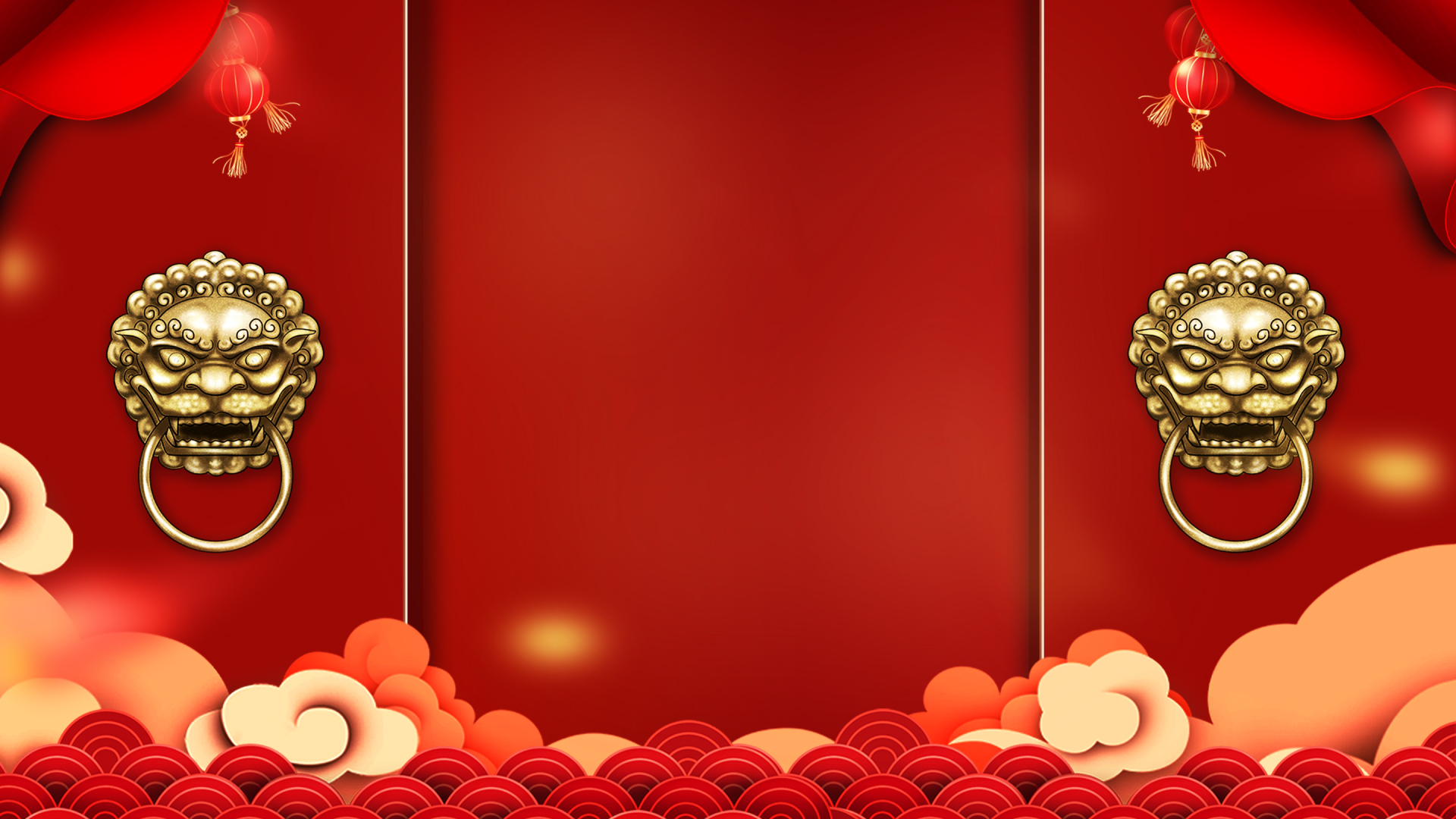 红色中国风开门红新年背景视频AE模板视频的预览图