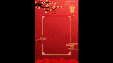 竖版红色烫金风新春灯笼背景视频AE模板视频的预览图