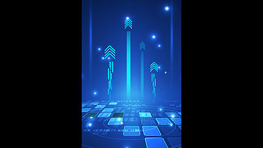 蓝色科技感商务竖版背景视频AE模板视频的预览图