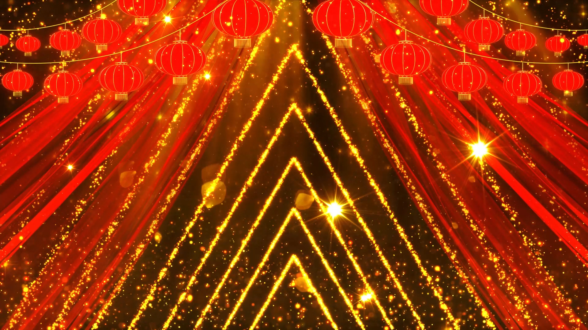 红金粒子光线颁奖晚会舞台背景视频的预览图