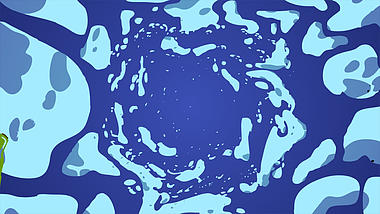 蓝色卡通MG动画流体特效LOGO片头ae模板视频的预览图