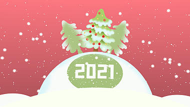 2021新年祝福动画片头视频ae模板视频的预览图