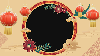 新年春节中国风喜庆海报视频框AE模板视频的预览图