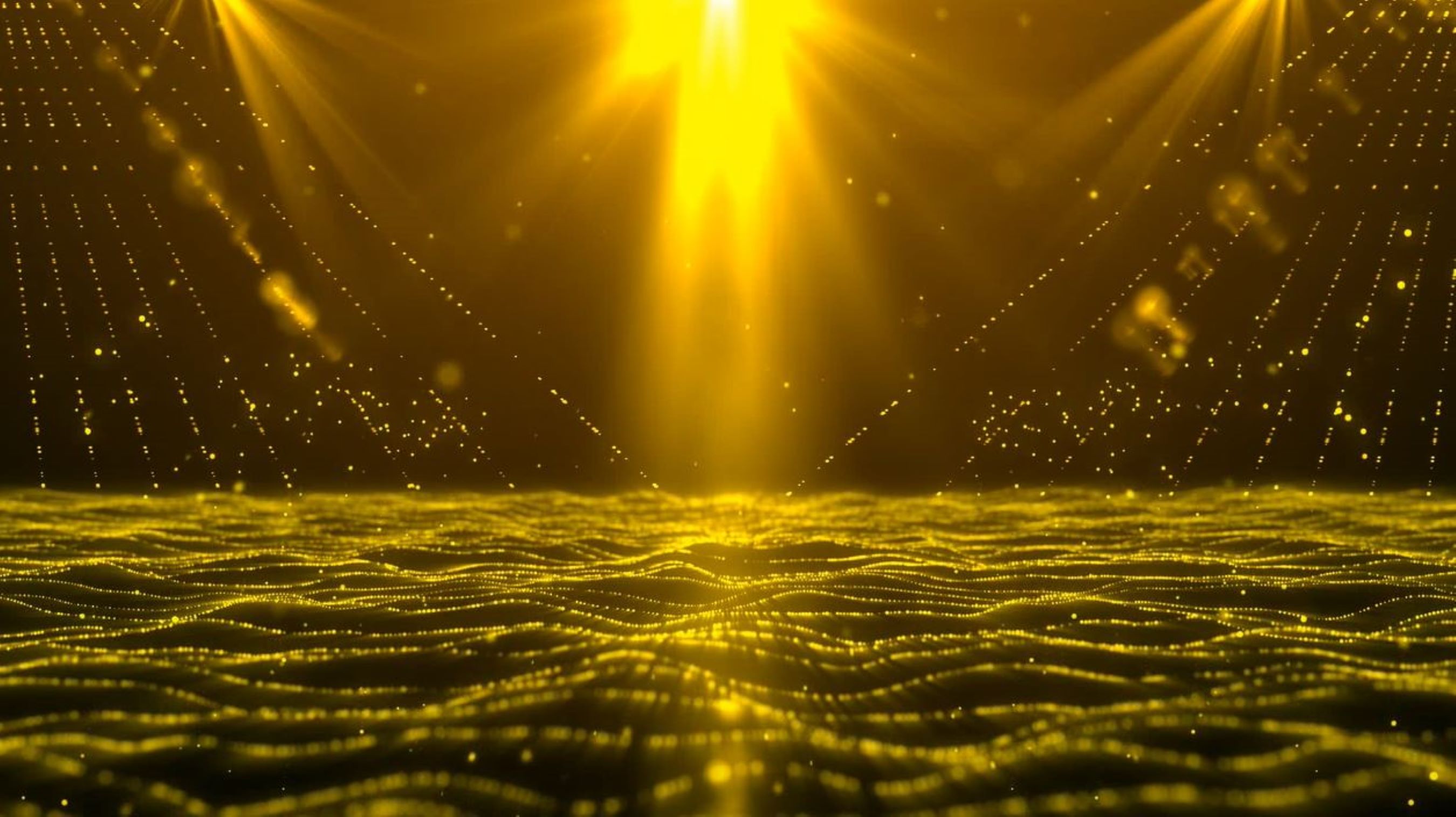 原创金色粒子光帘光线背景穿梭年会视频背景视频的预览图